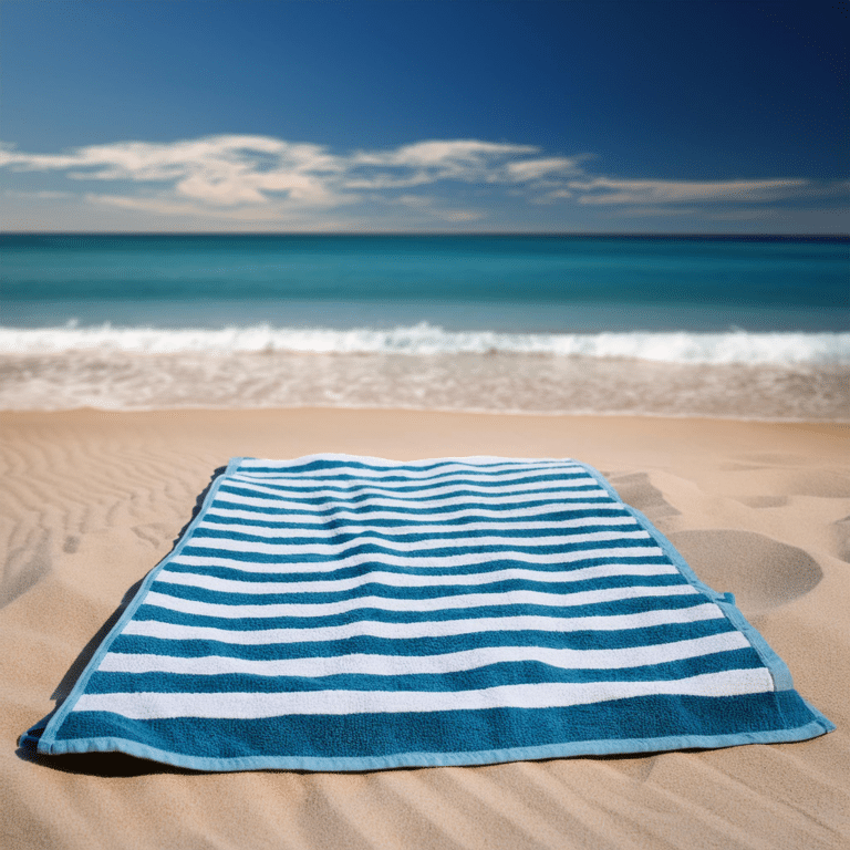 Serviette de plage personnalisée étendue sur une plage